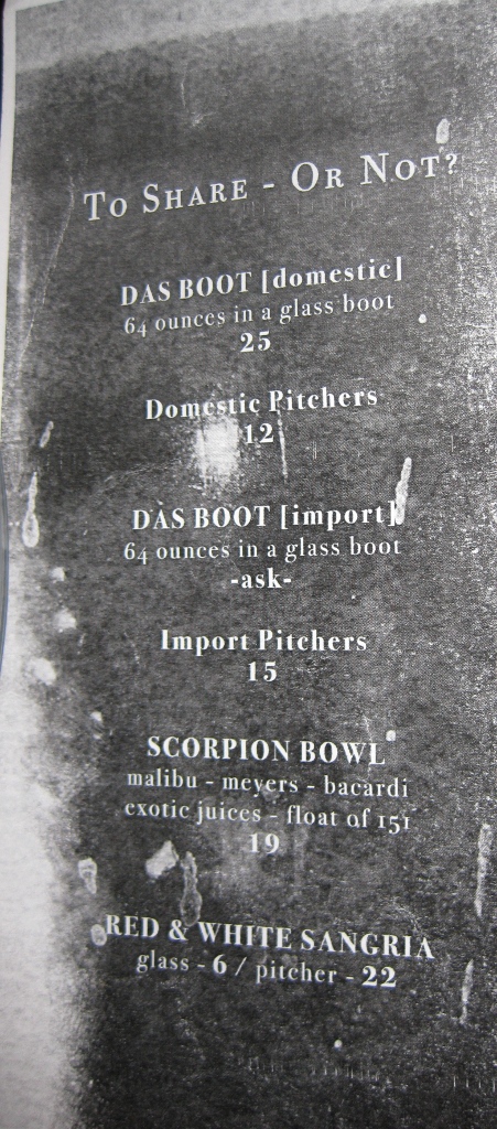 Thunder Jackson's Menu Page 4