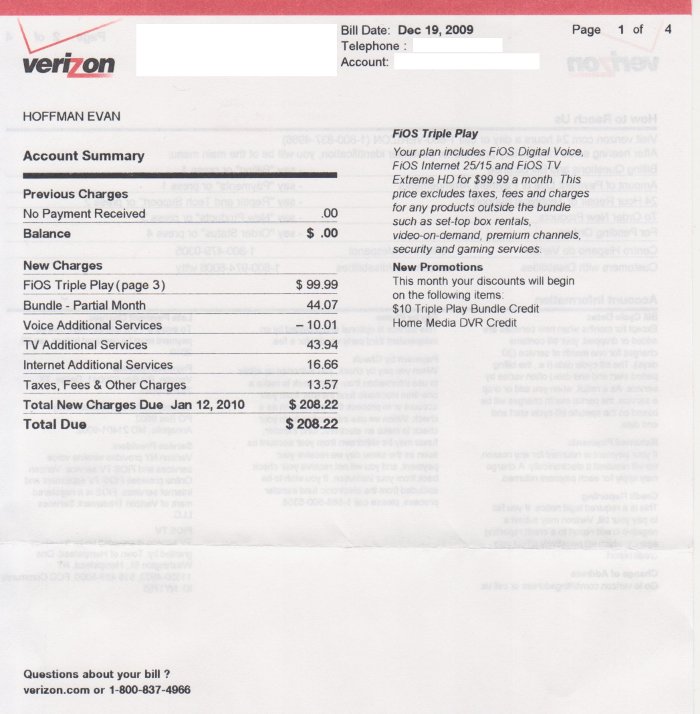 FiOS bill page 1