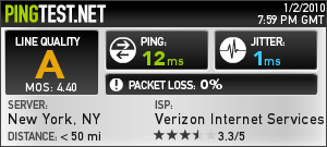 FiOS Ping Test